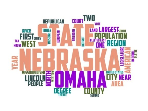 Nebraska Typography Skinny Tumbler