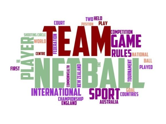 Netball Typography Tie Dye: A Vibrant Wordcloud for Creative Expression
