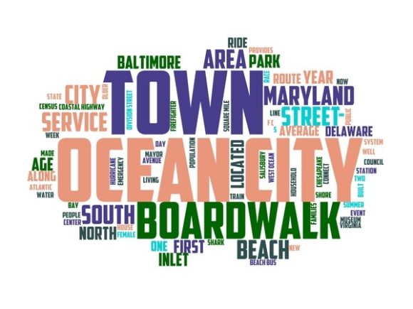 Ocean City Typography Skinny Tumbler