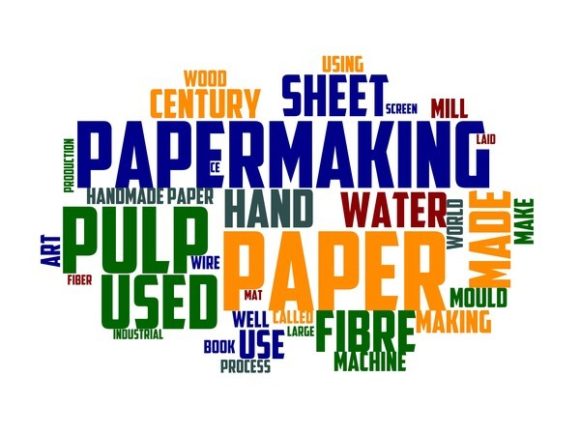 Papermaking Typography Wallpaper: A Hand-Drawn Word Cloud for Meaningful, Craft-Forward Design