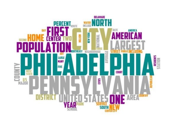 Philadelphia Typography Sticker: A Hand-Drawn Wordcloud That Sparks Joy and Versatility