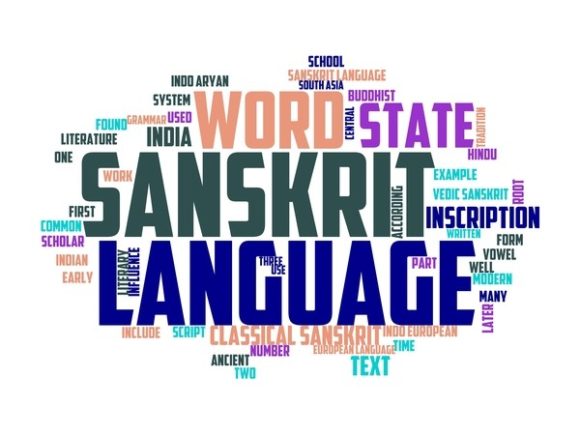 Sanskrit Typography Print: Hand-Drawn Wordcloud Art
